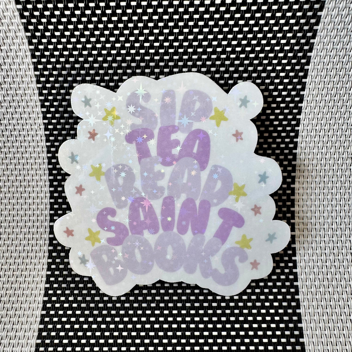 "Sip & Read Saint Books" Sticker