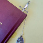 St. Michael the Archangel metal chain bookmark with sword charm and medal (5 of 5)