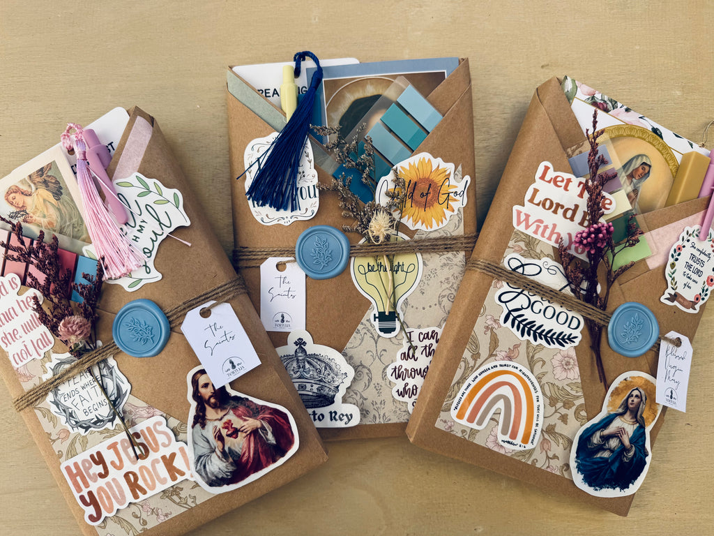 Catholic Blind Date With a Book bundle with wrapped book and reading gifts (5 of 6)