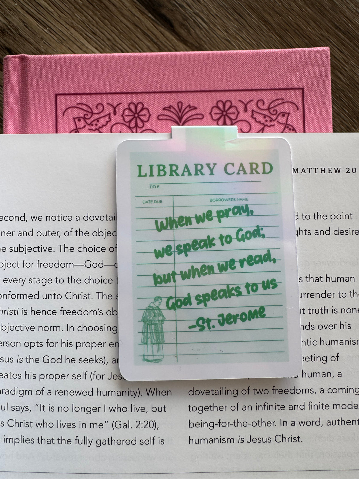 Holographic Catholic magnetic bookmark with saint quote (3 of 11)