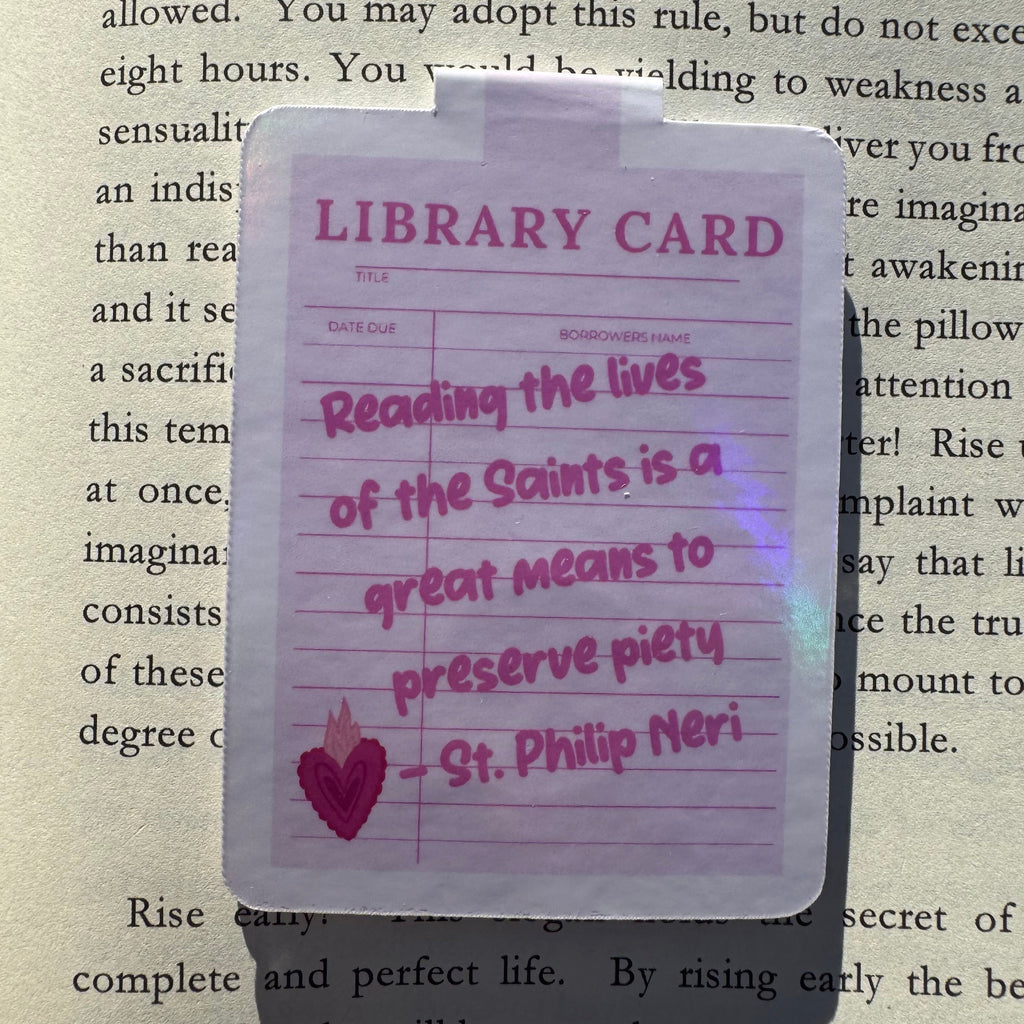 Holographic Catholic magnetic bookmark with saint quote (8 of 11)
