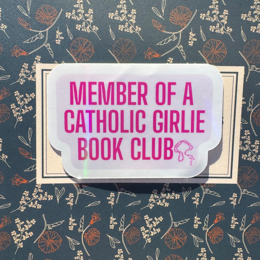 Holographic Catholic book club sticker (1 of 3)