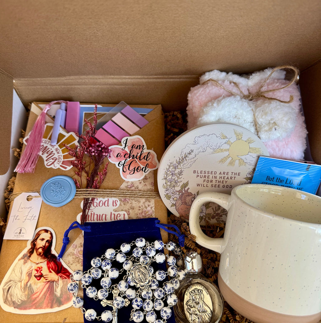 Catholic Blind Date With a Book deluxe gift box and included devotional gifts (1 of 4)