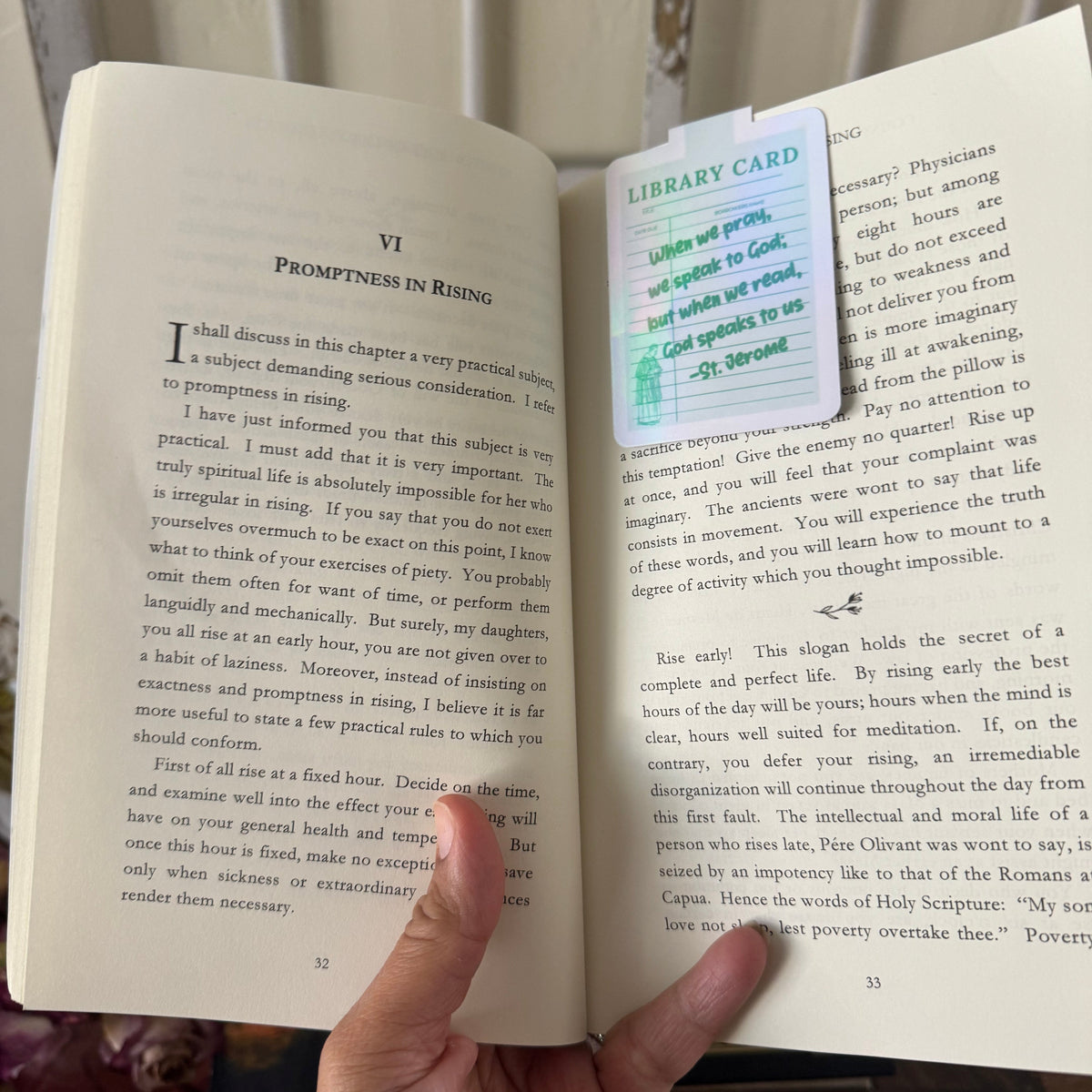 Holographic Catholic magnetic bookmark with saint quote (11 of 11)