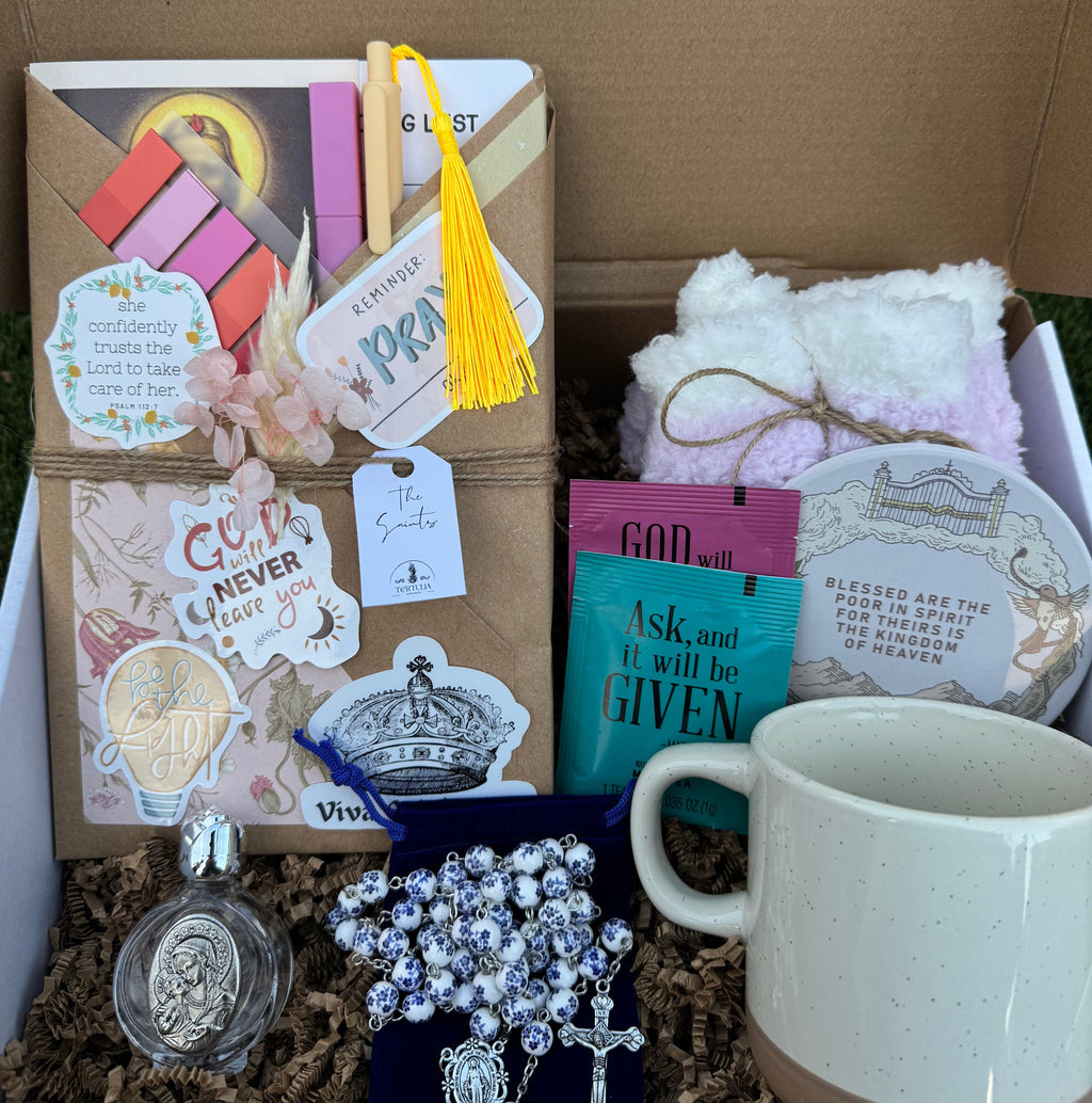 Catholic Blind Date With a Book deluxe gift box and included devotional gifts (3 of 4)