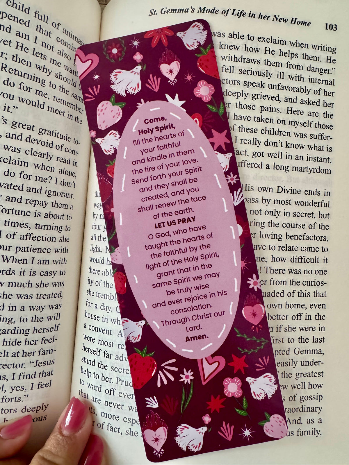 Holy Spirit prayer bookmark printed on glossy heavyweight cardstock (1 of 5)