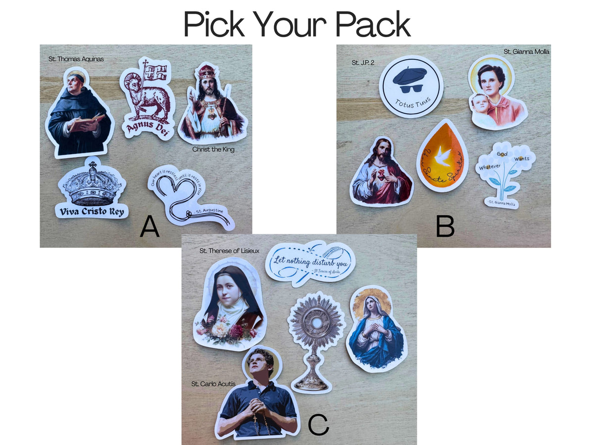 Catholic saints vinyl sticker pack (17 of 17)