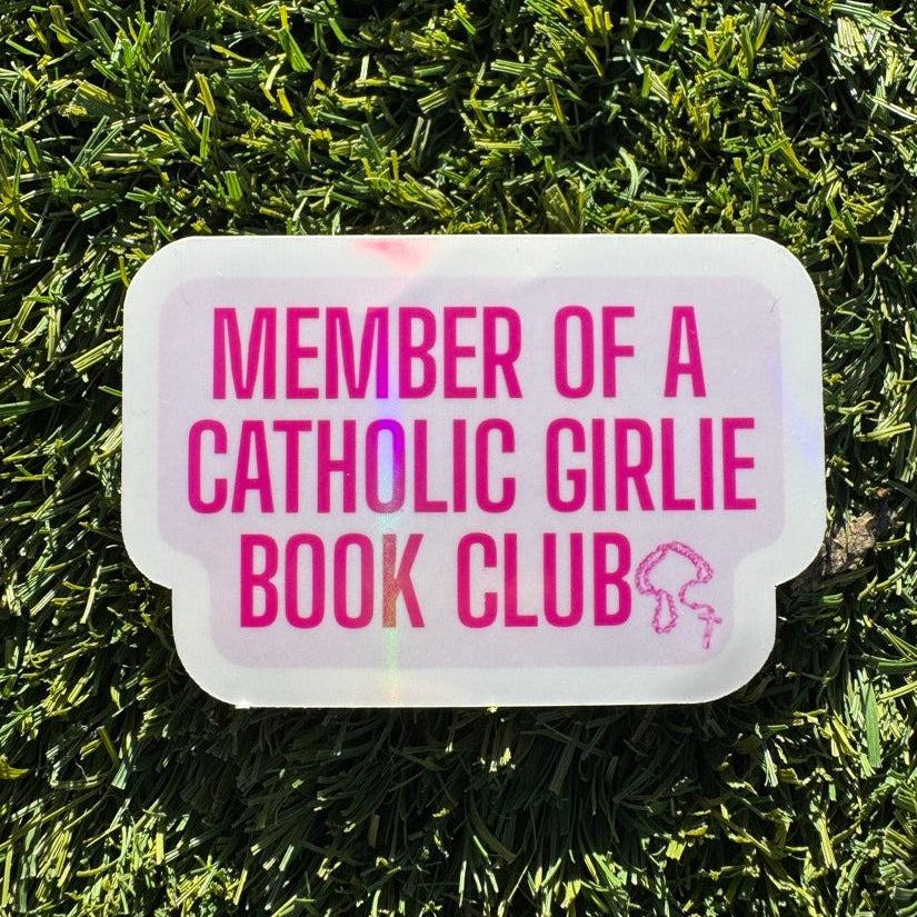 Catholic book club bookish vinyl sticker