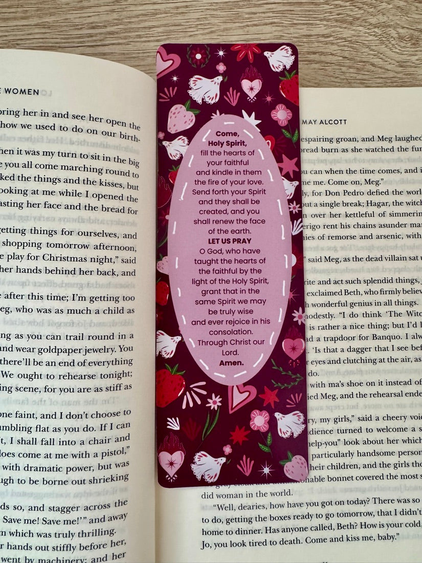 Holy Spirit prayer bookmark printed on glossy heavyweight cardstock